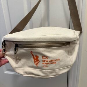 TCS New York City Marathon 2024 Cream and Orange Waist Bag